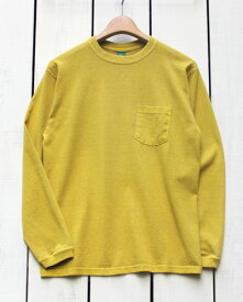 Good On Longsleeve Pocket Crew Tee T Shirts / Banana Pigment Dye グッドオン グットオン 長袖 ポケット クルー Tシャツ 長袖 定番 重ね着 バナナ 製品染め / イエロー ピグメント 日本製 goodon