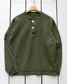 Good On LS Hvy Henley Tee / longsleeve 9oz henvy Jersey / P- Sage グッドオン グットオン ヘビージャージー ヘンリー Tシャツ 長袖 / 9オンス ワーク ミリタリー セージ ピグメント / 製品染め made in Japan 日本製 goodon