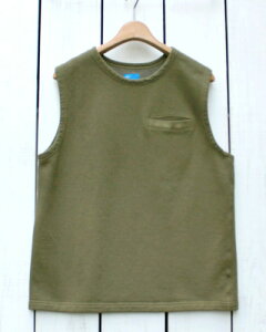 Good On Fleece Sweat Vest / kodenshi Olive / reactive dye �O�b�h�I�� �t���[�X �X�E�F�b�g �x�X�g �N���[�l�b�N ���|�P�b�g ���d�q ���N�� ���ۉ��� �I���[�u ���i���� made in japan ���{�� goodon good on