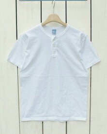 Good On Short Sleeve Henley Tee White washed グッドオン グットオン ヘンリーネック Tシャツ / 半袖 ボタン ワーク ホワイト 白 製品洗い Fabric made in USA 日本製 goodon