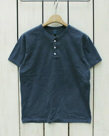 Good On Short Sleeve Henley Tee Navy Pigment Dye グッドオン グットオン ヘンリーネック Tシャツ / 半袖 ボタン ネイビー 紺 製品染め Fabric made in USA 日本製 goodon