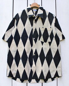 jawandi Batik SS Basic Shirts / cotton Dahlia / Black Natural �W�������f�B �o�e�B�b�N ���� �V���c �R�b�g�� �L�{�^�� �����D�� ���� �낤������ �_�C���� �u���b�N �i�`������ jawandi