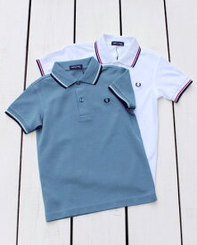 Fred Perry Kids Twin Tipped Shirt / line polo pique / 2-Col フレッド ペリー キッズ 2本ライン フレッドペリー シャツ 半袖 ポロ ピケ 鹿の子 / 2色展開 お祝い きれいめ fred m12