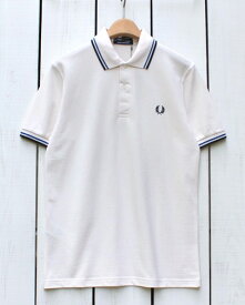 Fred Perry Twin Tipped Fred Perry Shirt polo pique H31 Ecru Royal Black フレッド ペリー 2本ライン フレッドペリー シャツ ポロ 半袖 ピケ 鹿の子 キナリ ロイヤル ブラック 定番 made in England 英国製 fred M12 m12