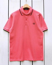 Fred Perry Twin Tipped Fred Perry Shirt polo pique R57 C Pink BPink Black フレッド ペリー 2本ライン フレッドペリー シャツ ポロ 半袖 ピケ 鹿の子 ピンク ブラック made in England 英国製 fred M12 m12