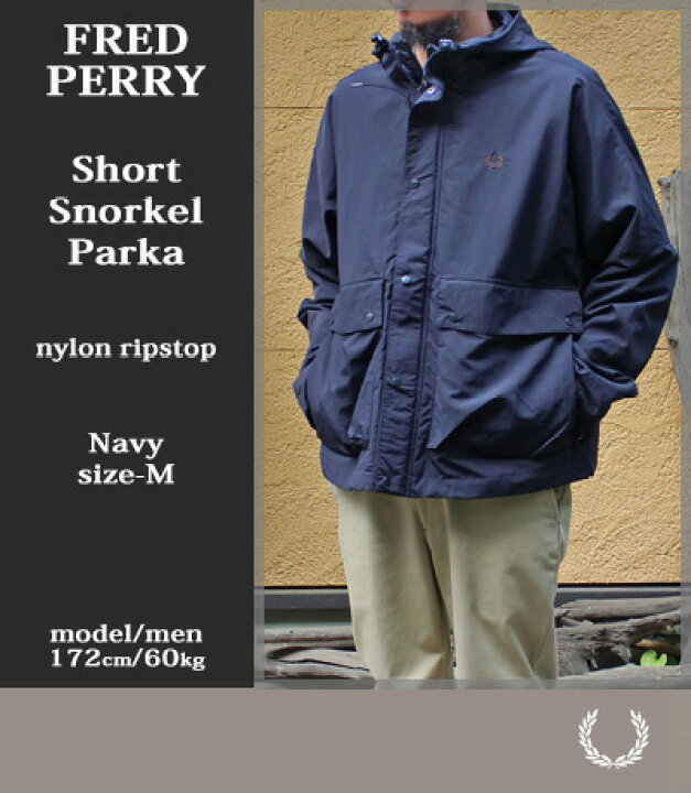 楽天市場】Fred Perry Short Snorkel Parka hood jacket recycle nylon 