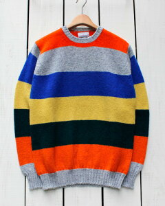 Jamieson's Border Crew Neck Sweater Multi / col.2 custom knit wool / made in scotland �W���~�[�\���Y �{�[�_�[ �N���[�l�b�N �Z�[�^�[ �j�b�g �V�F�b�g�����h �E�[�� �}���` / �O���[ �ʒ� jamiesons