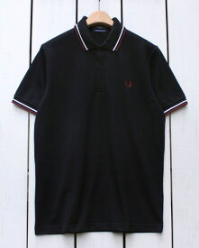 Fred Perry Twin Tipped Fred Perry Shirt polo pique T29 Black Ecru Ox Blood フレッド ペリー 2本ライン フレッドペリー シャツ ポロ 半袖 ピケ 鹿の子 ブラック 生成 ワイン 定番 made in England 英国製 fred M12 m12