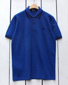 Fred Perry Twin Tipped Fred Perry Shirt polo pique R84 Shaded Cobalt Navy フレッド ペリー 2本ライン フレッドペリー シャツ ポロ 半袖 ピケ 鹿の子 ダークブルー ネイビー 定番 made in England 英国製 fred M12 m12