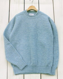 Jamieson's Plain Saddle Shoulder Crew sweater 3ply wool Surf / 135 made in scotland ジャミーソンズ サドル ショルダー クルー セーター ニット シェットランド ウール 3プライ 厚手 / サーフ ベビーブルー jamiesons