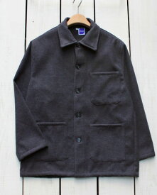 Massaua Velour Coverall / jacket work Grey / made in italy マッサワ ベロア カバーオール / ジャケット メルトン ワーク パッチ ポケット グレー ダーク / イタリア製 ファクトリー ブランド factory