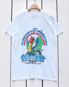 The Rolling Stones / Rock Off Print Tee / 81 Tour Dragon White / rock band ���b�N �I�t / �U ���[�����O �X�g�[���Y �v�����g T�V���c / ���� / �z���C�g �� �t�����g & �o�b�N�v�����g ���b�N �o���h ���B���e�[