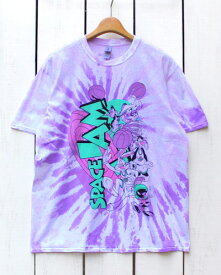 Space Jam Retro Squad Print Tee / tie dye Pink Dip Dye / unisex warner brothers movie スペース ジャム プリント Tシャツ / 半袖 クルー ネック フロントプリント パープル / タイダイ 染め bravado / rock off