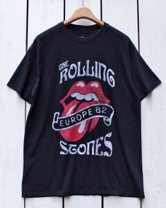 The Rolling Stones / Rock Off Print Tee / Europe 82 Tour Black / rock band ���b�N �I�t / �U ���[�����O �X�g�[���Y �v�����g T�V���c / ���� / �u���b�N �� �t�����g�v�����g ���b�N �o���h
