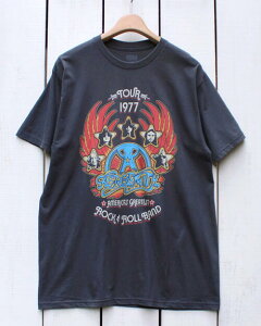 American Classics × aero smith Print Tee / Tour 1977 Charcoal / rock band �A�����J�� �N���V�b�N�X / �G�A���X�~�X �v�����g T�V���c / ���� �`���R�[�� �O���[ ���b�N �o���h ���^��