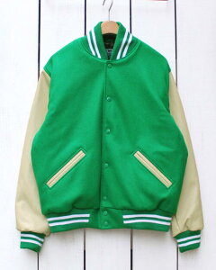 Settlemier's Set-In Varsity Jacket / award coat Kelly Green Wool / Bone Leather made in USA Zg}CA[Y o[VeB WPbg / X^WA A[h P[O[ E[ / {[ U[ AJ settle