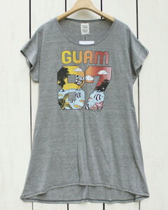 US RAGS women Triblend Box One Piece / long tee �u Guam 87 �v Grey Mix ���[�G�X ���O�X �E�B�����Y �v�����g �{�b�N�X �����s�[�X / ���� �����O T�V���c / �O���[ �~�b�N�X made in usa usrags onepiece