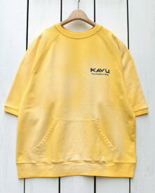 KAVU S/S Sweat / over size tiedye loose fit / Yellow カブー 半袖 スウェット / オーバーサイズ 裏毛 タイダイ 染め ルーズ フィット ロゴ / イエロー kavu unisex