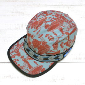 KAVU Synthetic Strap Cap Far Out Forage / print カブー シンセティック ストラップ キャップ レトロ プリント キノコ 総柄 サイズ 調節可 ベルト セージグリーン ダークオレンジ 80s made in usa kavu