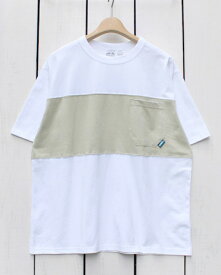 KAVU Panel Tee / short sleeve pocket relax fit / White Beige カブー パネル Tシャツ / 半袖 切り替え ポケット 切替 リラックスフィット ホワイト ベージュ / kavu cotton usa