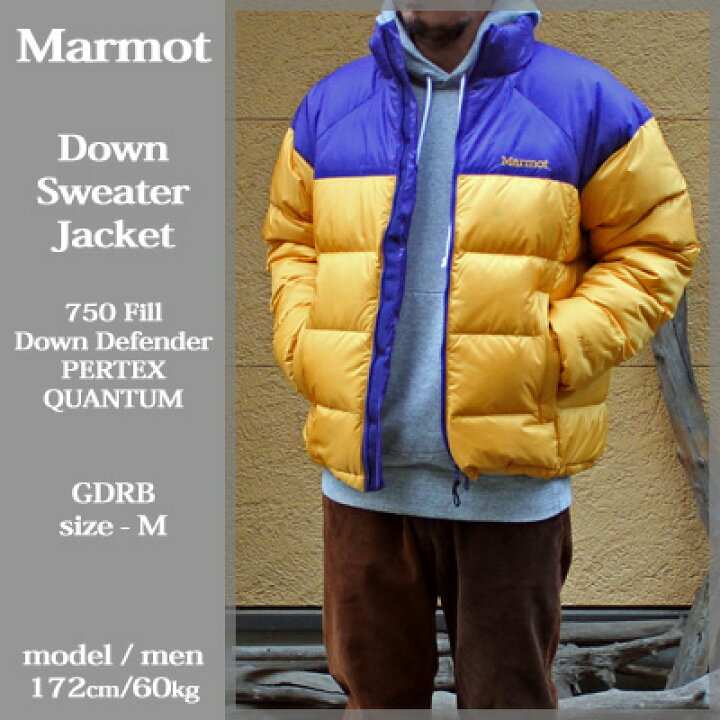 楽天市場】Marmot Down Sweater Jacket / 750fill GDRB Gold Royal 