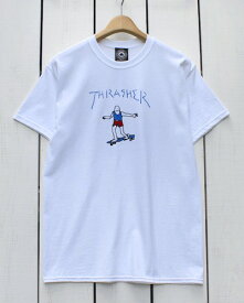 Thrasher Gonz Logo T-shirts / tee White スラッシャー プリント Tシャツ / 半袖 ホワイト / マーク ゴンザレス アートワーク スケート ストリート thrasher magazine us import skate street culture mark gonzales
