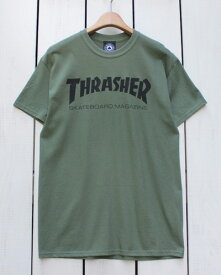 Thrasher Skate Mag T-shirts / tee Olive スラッシャー プリント Tシャツ / 半袖 オリーブ / ブラック ロゴ 定番 アートワーク スケート ストリート thrasher magazine us import skate street culture