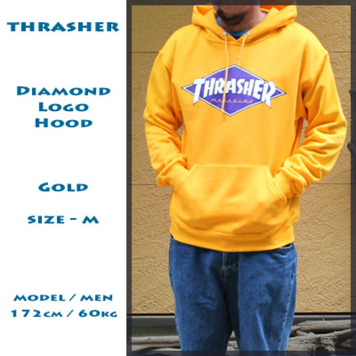 楽天市場】Thrasher Diamond Logo Hood / sweat pullover parka / Gold 
