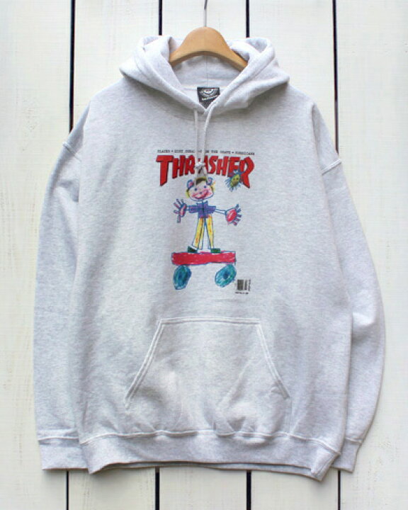 楽天市場】Thrasher Kid Cover Hood / sweat pullover parka / Ash 