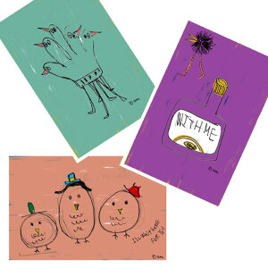 TaMa Postcard 3-Pattern /  |XgJ[h nKL ͂ CXg A[g ݂킽   Jt 킢