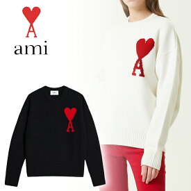 AMI PARIS　アミパリス　ユニセックス　セーターBFUKS006ハートロゴ　トップス　ニット　クルーネック 正規品　即納