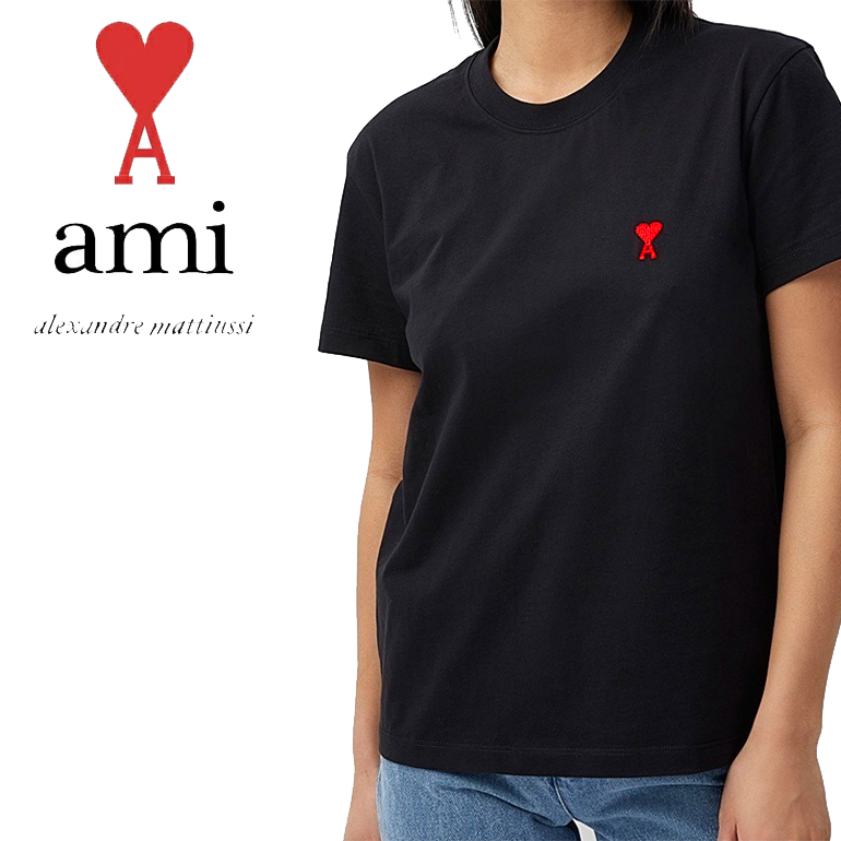 AMI PARIS　アミ　パリス　TシャツBFUTS001ハートロゴ　刺繍　ユニセックス半袖T ロゴT　正規品　即納 | インポートショップ　BEARE