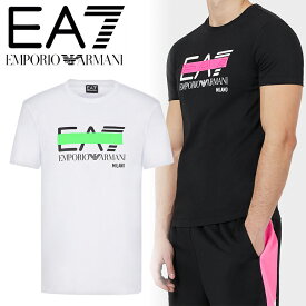 EMPORIO ARMANI エンポリオアルマーニ EA7 メンズ Tシャツ3KPT32 PJ7CZ クルーネック 半袖 蛍光 ロゴ