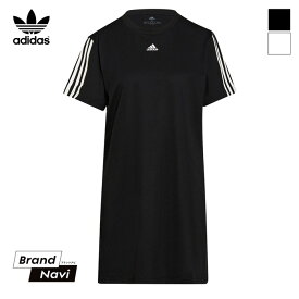 アディダス Tシャツ レディース 半袖 ワンピース ルーズ adidas オリジナルス 大きいサイズ ブラック ホワイト 人気黒 白 おしゃれ かわいい