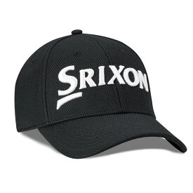 SRIXON スリクソン 帽子 メンズ ブランド フレキシ ツアー キャップ カーブドバイザー 刺繍 ベルト メッシュ スポーツ ゴルフ テニス バトミントン ゲートゴルフ ペアルック ブラック