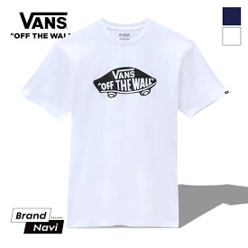 VANS バンズ メンズ カットソー Tシャツ ティーシャツ カットソー 綿 コットン 半袖 ジム ダンス スケボー ストリート カジュアル ネイビー ホワイト 【サイズ交換一回無料】