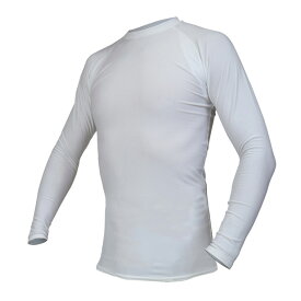 メンズ A.D.ONE エーディーワン サポーター コンプレッション インナー 程よい着圧 吸汗 速乾 長袖 クルーネック ホワイト 白 ストレッチ テーピング効果 スポーツ ゴルフ 男性 紳士 仕事着 普段使い ルーズフィット