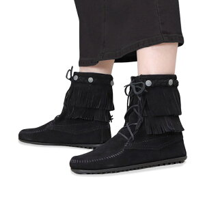 ~lgJ u[c fB[X _utW MINNETONKA DOUBLE FRINGE BOOT C XEF[h ubN uE