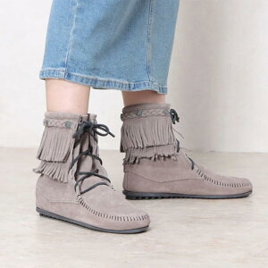 ~lgJ u[c fB[X _utW MINNETONKA DOUBLE FRINGE BOOT C XEF[h ubN uE