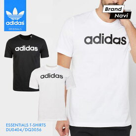 アディダス Tシャツ メンズ 半袖 エッセンシャル リニア ロゴ 白 黒 シンプル トップス インナー シャツ adidas ESSENTIALS T-SHIRTS