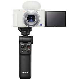 【中古】 ソニー(SONY) コンパクトデジタルカメラ VLOGCAM Vlog用カメラ ZV-1 シューティンググリップキット(同梱グリップ:GP-VPT2BTブラック、バッテリーパック+1個) ウィンドスクリーン付属 24-70mm F1.8-2.8 ズームレンズ ホワイト ZV-1G W