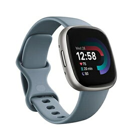 【中古】 【Suica対応】Fitbit Versa 4 スマートウォッチ リマインダー機能 ウォーターフォールブルー [6日間以上のバッテリーライフ/Alexa搭載/GPS搭載] FB523SRAG-FRCJK [日本正規品]