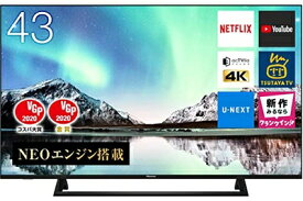 【中古】 ハイセンス 43V型 4Kチューナー内蔵 液晶テレビ 43E6800 ネット動画対応