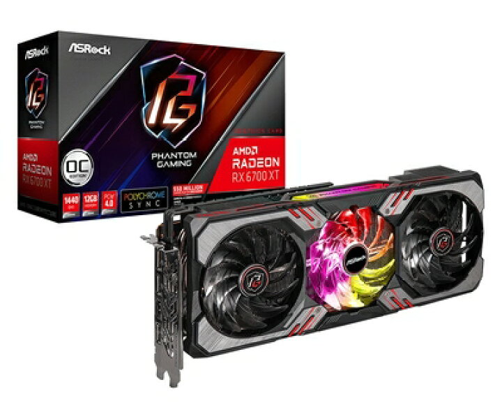 楽天市場】【中古】 ASRock グラフィックボード RX 6700 XT PGD 12G OC 