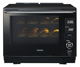 【中古】 東芝(TOSHIBA) 過熱水蒸気オーブンレンジ 石窯ドーム 30L 300℃ 2段調理 ER-XD3000(K) グランブラック フラットテーブル