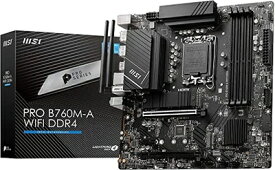 【中古】 MSIマザーボード PRO B760M-A WIFI DDR4 【第14/13/12世代IntelCPU(LGA1700)対応】2xGen4高速M.2/最大4画面出力 [Intel B760搭載] MB5996