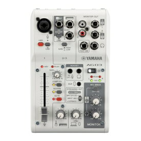 【中古】 YAMAHA AG03MK2 Mezclador de transmisi?n en vivo de 3 canales, interfaz USBpara iOS/Mac/PC, Blanco, AG03MK2 W