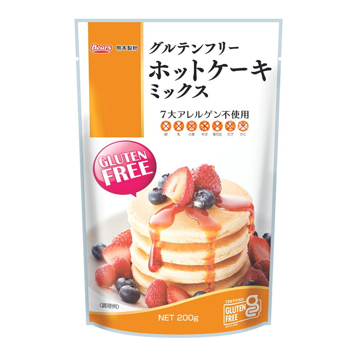 楽天市場 グルテンフリー ホットケーキミックス 0g 玄米粉 ホットケーキ ケーキ パンケーキ ミックス粉 米粉 九州産 家庭用粉 Glutenfree アレルゲン不使用 菓子用 菓子 製菓 焼菓子 アレルギー 熊本製粉 Bearsショップ 熊本製粉