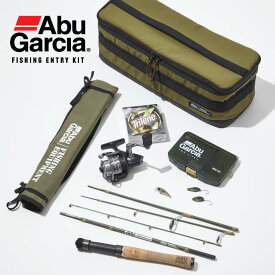 【GO OUT掲載】AbuGarcia アブガルシア フィッシング エントリーキット 6点セット ビギナーキット ロッド スピニングリール ルアー ケース ライン バッグ ライトゲーム トラウト バス アジング メバリング マイクロジグ キャンプ 1589649