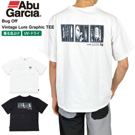 【ゆうパケット1点まで送料無料】AbuGarcia アブガルシア 半袖Tシャツ バグオフ ヴィンテージルアーグラフィック ティー メンズ アウトドア フィッシング 着る虫よけ ドライ 防虫効果 虫よけ加工 UVカット率95%以上 夏 暑い日 猛暑 紫外線 対策 吸湿 24SAB-012